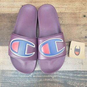 champion berry logo slide sandals